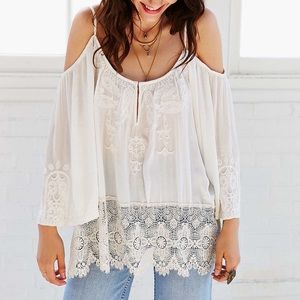 NWOT Urban Outfitters Cold Shoulder Lace Shirt